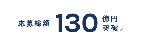 応募総額130億円突破※