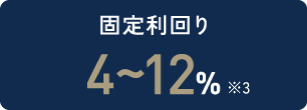 固定利回り4~12%※3最短3ヶ月から1万円で投資可能